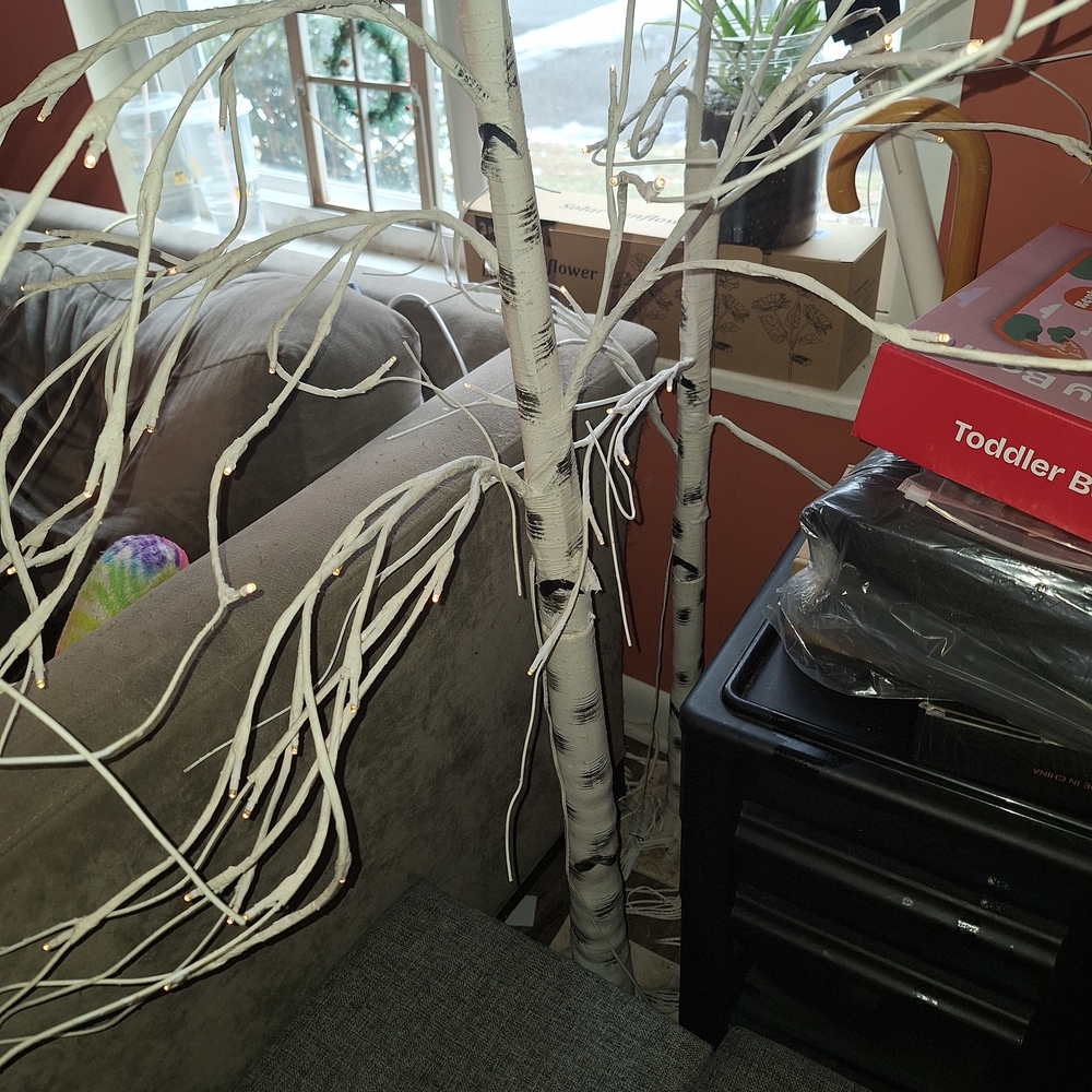 Elegant White Birch Faux Floral Accent